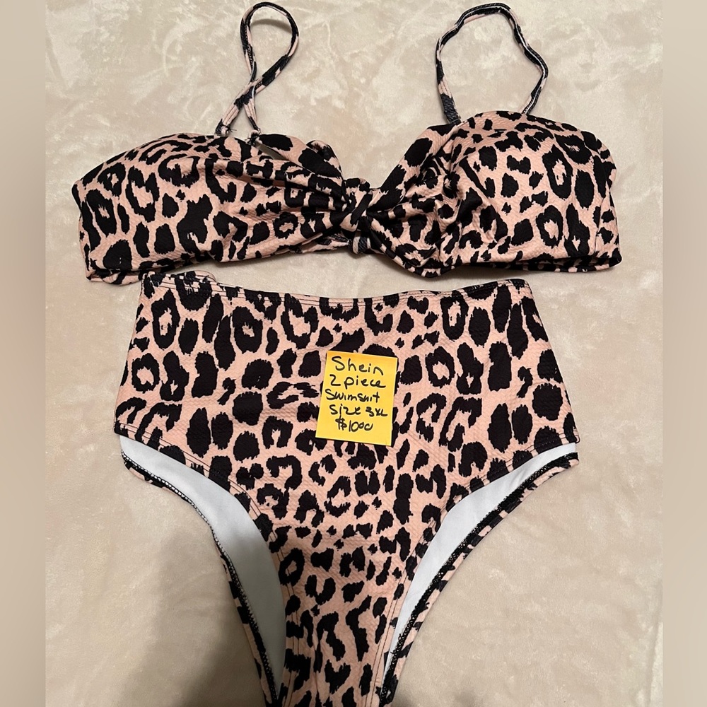 Women’s Plus Size SHEIN Animal Print 2 Piece Bathing Suit